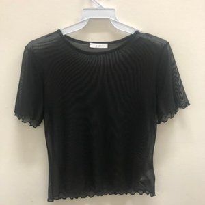 black mesh short sleeve top